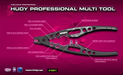 #183011 Professional Multi Tool Metal Clamp Shock Absorber Pliers Ball Head Clip HUDY for RC 1/8 1/10 RC Car Crawler